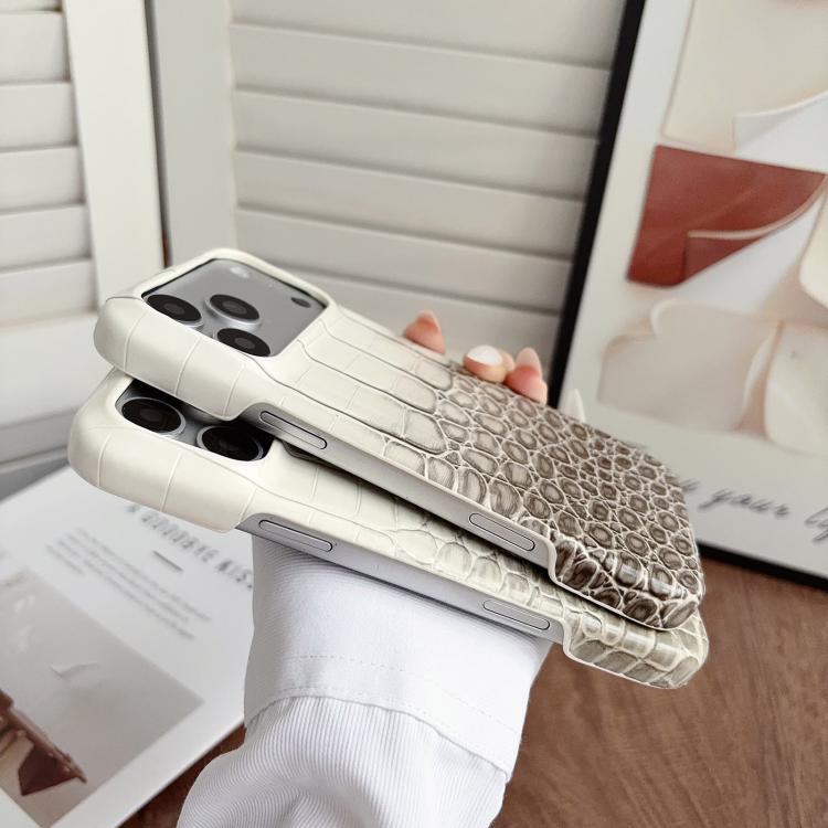 Custodia per telefono ibrida in PU con texture effetto coccodrillo sfumata, For iPhone 17 Pro Max, For iPhone 17 Pro, For iPhone 16 Pro Max, For iPhone 16 Pro, For iPhone 15 Pro Max, For iPhone 15 Pro