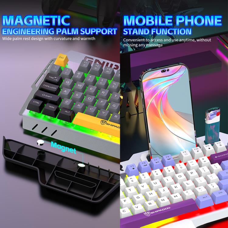 SHIPADOO GK50 Tastiera da gioco cablata RGB con mouse
