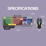 SHIPADOO GK50 Tastiera da gioco cablata RGB con mouse