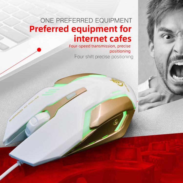 Mouse ottico USB cablato ergonomico SHIPADOO 1600 DPI
