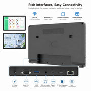 Schermo touch screen IPS HD 10,95" Android 14 4GB RAM 64GB