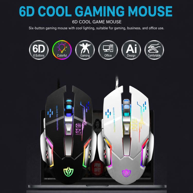 Set tastiera gaming cablata e mouse 6D 4800DPI RGB