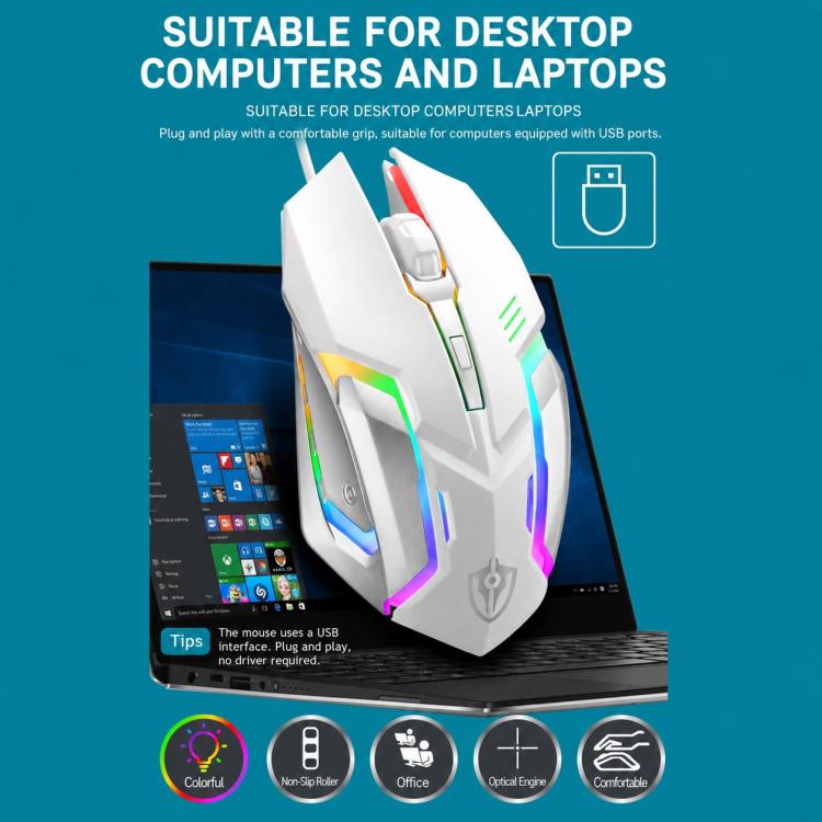 Set tastiera gaming cablata e mouse 6D 4800DPI RGB