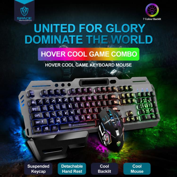 Set tastiera gaming cablata e mouse 6D 4800DPI RGB