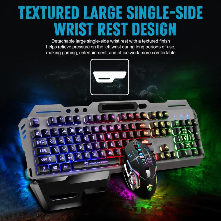Set tastiera gaming cablata e mouse 6D 4800DPI RGB