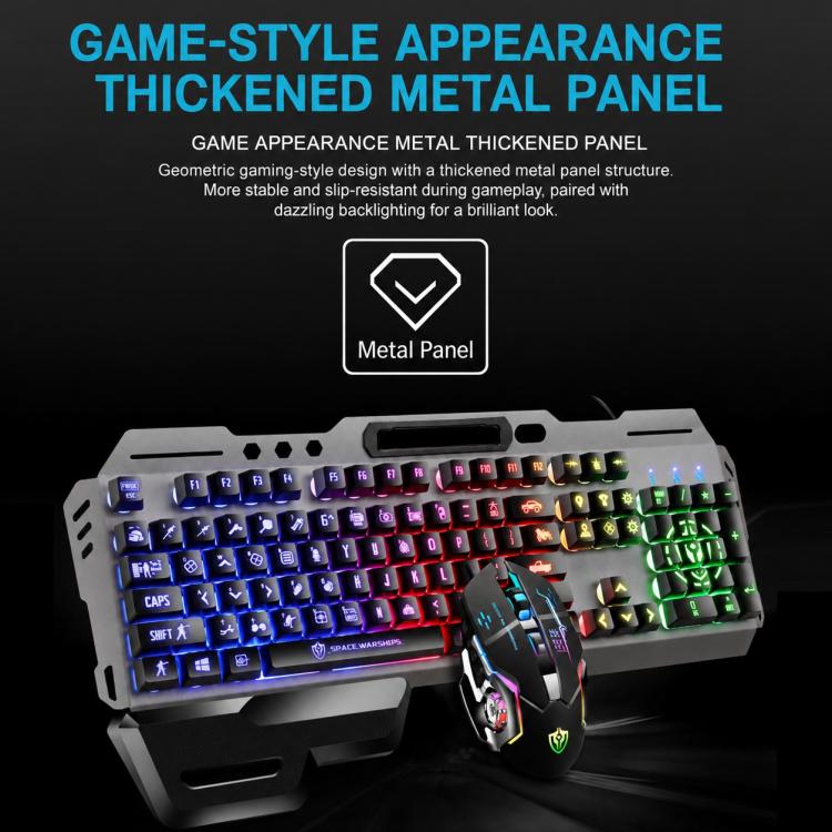 Set tastiera gaming cablata e mouse 6D 4800DPI RGB