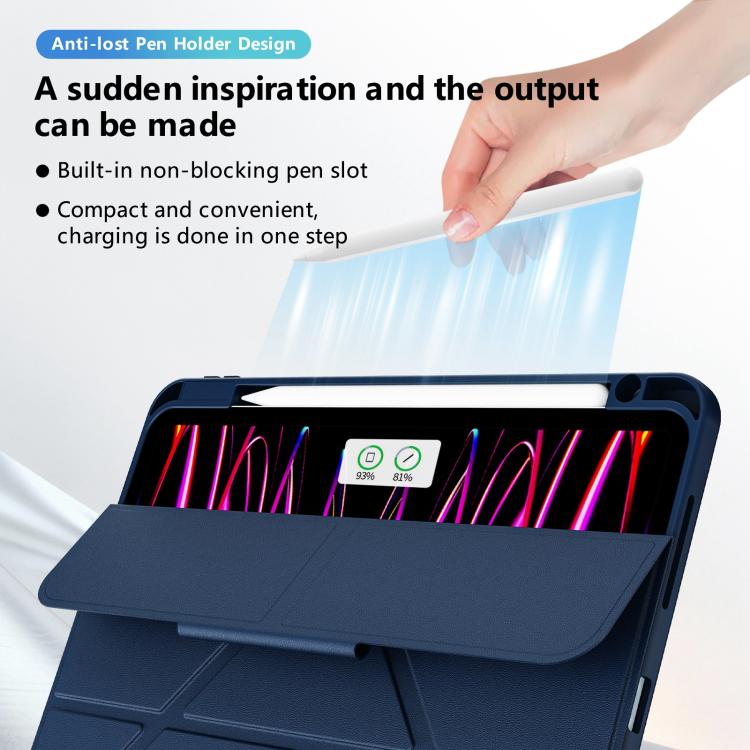 Custodia per tablet pieghevole a tre ante in ecopelle con scomparto per penna., For iPad Air 11 2026 / 2025 / 2024, For iPad 2025 / 2022