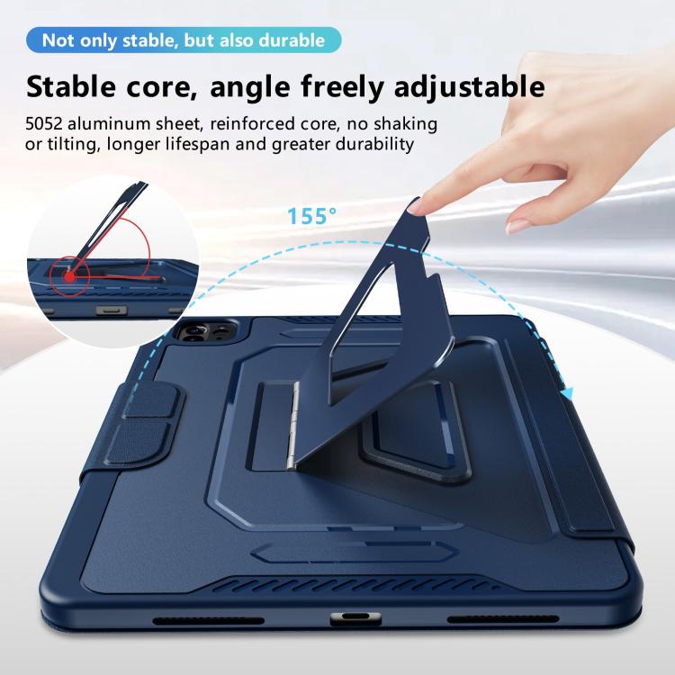 Custodia per tablet pieghevole a tre ante in ecopelle con scomparto per penna., For iPad Air 11 2026 / 2025 / 2024, For iPad 2025 / 2022