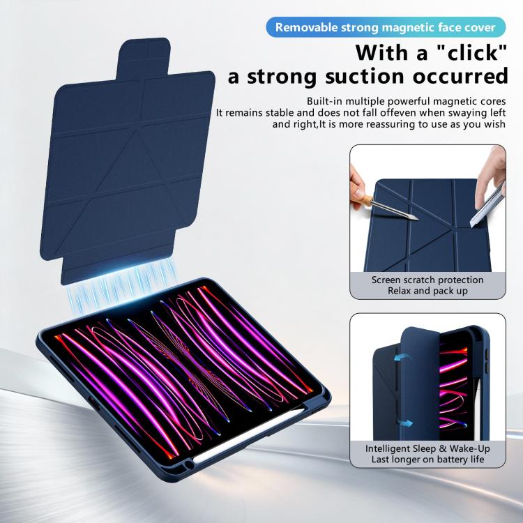 Custodia per tablet pieghevole a tre ante in ecopelle con scomparto per penna., For iPad Air 11 2026 / 2025 / 2024, For iPad 2025 / 2022