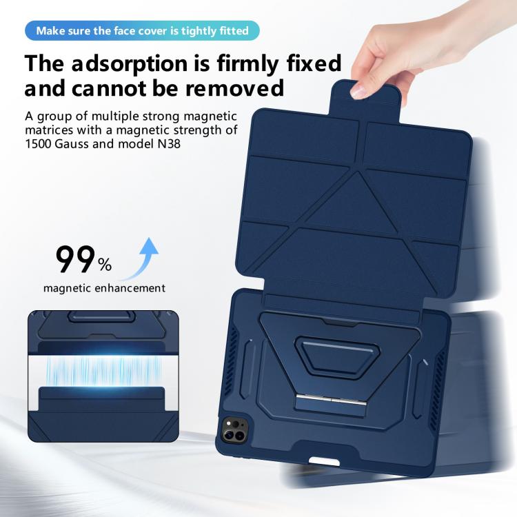 Custodia per tablet pieghevole a tre ante in ecopelle con scomparto per penna., For iPad Air 11 2026 / 2025 / 2024, For iPad 2025 / 2022