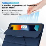 Custodia per tablet pieghevole a tre ante in ecopelle vegana con supporto girevole., For iPad 10.2 2021 / 2020 / 2019