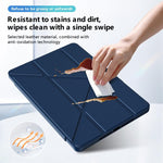 Custodia per tablet pieghevole a tre ante in ecopelle vegana con supporto girevole., For iPad 10.2 2021 / 2020 / 2019