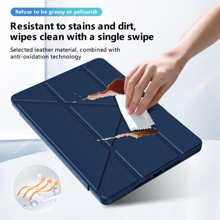 Custodia per tablet pieghevole a tre ante in ecopelle vegana con supporto girevole., For iPad 10.2 2021 / 2020 / 2019
