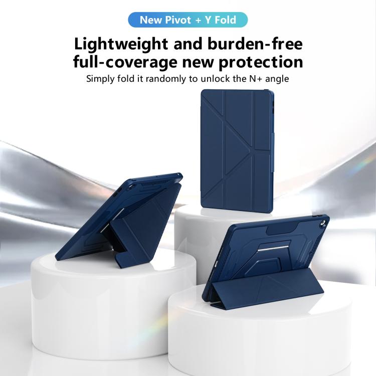 Custodia per tablet pieghevole a tre ante in ecopelle vegana con supporto girevole., For iPad 10.2 2021 / 2020 / 2019