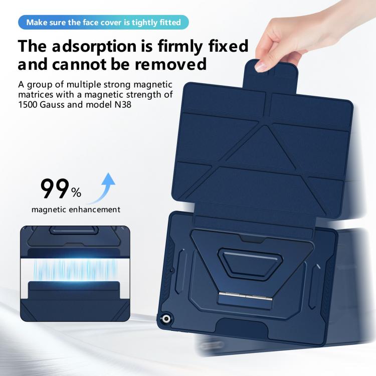 Custodia per tablet pieghevole a tre ante in ecopelle vegana con supporto girevole., For iPad 10.2 2021 / 2020 / 2019