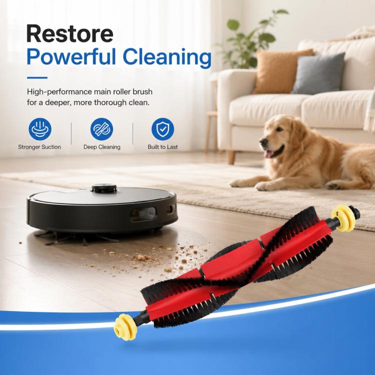 Accessori di ricambio per Xiaomi Mijia Robot Aspirapolvere 1S/Roborock S50/T4/T6/T7, Detachable Main Brush, Dual White Triangle Side Brush, Dual Black Triangle Side Brush, White Five Star Side Brush, Black Five Star Side Brush, Half Length Mop Pad     ...