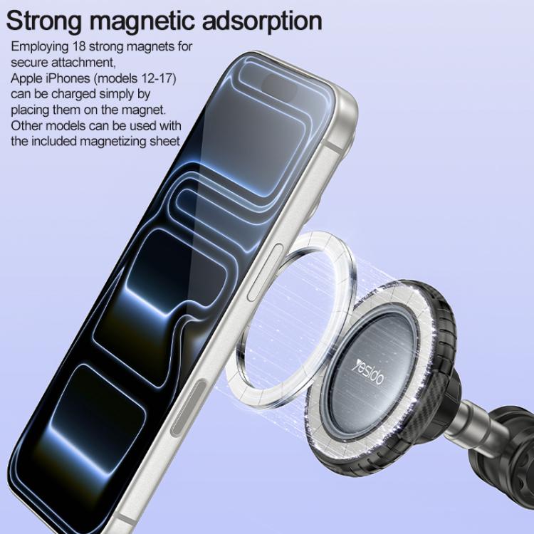 Supporto magnetico auto Yesido C281 con ventosa