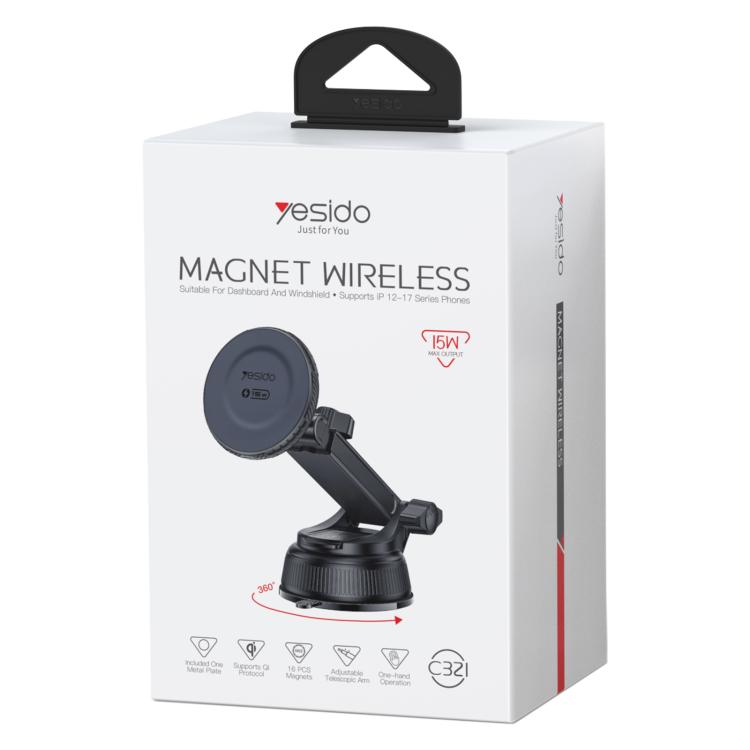 Supporto auto magnetico Yesido C321 15W ricarica wireless