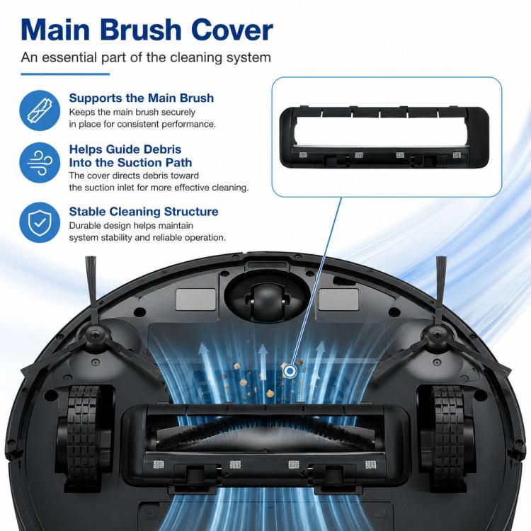 Accessori di ricambio per robot aspirapolvere Dreame S20 / X10 / S10 / S10 Pro / S10 Plus, Black Main Rubber Brush Cover, White Main Brush Cover, White Main Rubber Brush Cover, Striped Mop Pad, Blue Striped Mop Pad, Rubber Roller Brush, Side Brush     ...