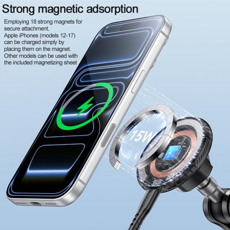 Supporto auto magnetico Yesido C323 con ricarica wireless 15W