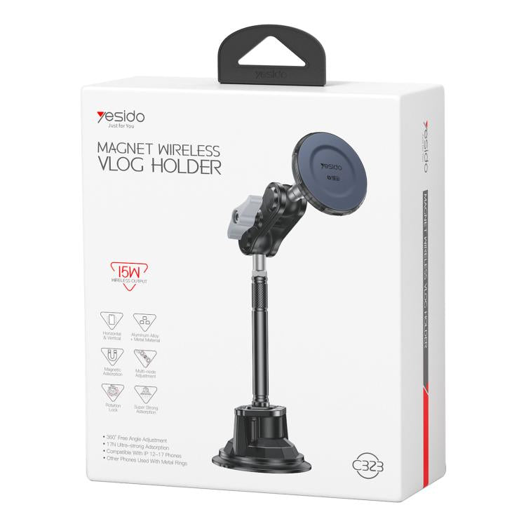 Supporto auto magnetico Yesido C323 con ricarica wireless 15W