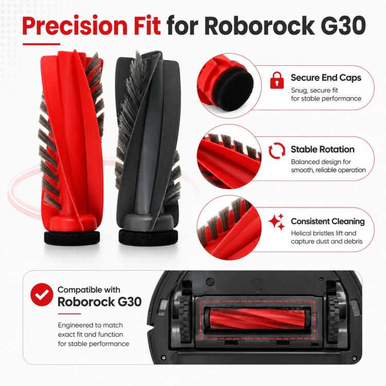 Accessori di ricambio per l'aspirapolvere robot Roborock Saros 10 / G30, Dual Main Roller Brush, Side Brush, Dust Bag, Sink Filter, Side Mop Pad