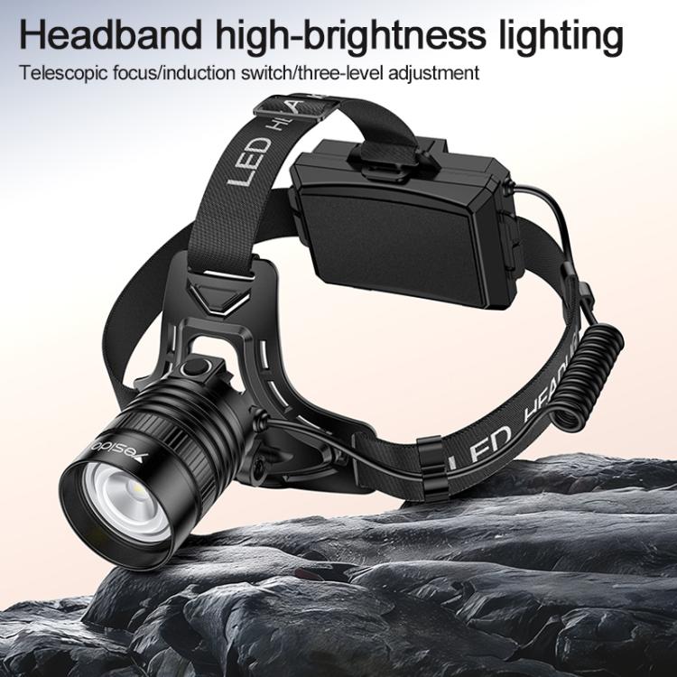 Lampada frontale a LED Yesido TC13 500LM con sensore a onde, 3 modalità e zoom., TC13