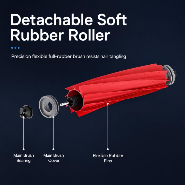 Accessori di ricambio per l'aspirapolvere robot Roborock Q7 Max+ / T8 Plus, Main Roller Brush, Dual Filter, Mop Pad, Two White Side Brush, Two Black Side Brush, White Five Arm Side Brush, Black Five Arm Side Brush, Dust Bag, Activated Carbon Dust Bag