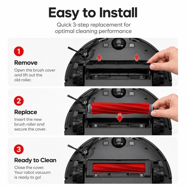 Accessori di ricambio per l'aspirapolvere robot Roborock Q7 Max+ / T8 Plus, Main Roller Brush, Dual Filter, Mop Pad, Two White Side Brush, Two Black Side Brush, White Five Arm Side Brush, Black Five Arm Side Brush, Dust Bag, Activated Carbon Dust Bag