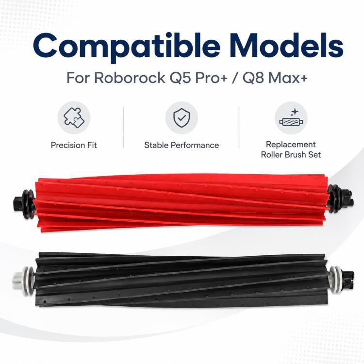 Accessori di ricambio per robot aspirapolvere Roborock Q5 Pro / Q5 Pro+ / Q8 Max / Q8 Max+, Dual Main Roller Brush, Dual Filter, Mop Pad, White Five Arm Side Brush, Black Five Arm Side Brush, Dust Bag, Activated Carbon Dust Bag