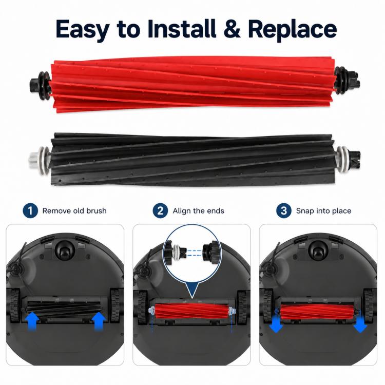 Accessori di ricambio per robot aspirapolvere Roborock Q5 Pro / Q5 Pro+ / Q8 Max / Q8 Max+, Dual Main Roller Brush, Dual Filter, Mop Pad, White Five Arm Side Brush, Black Five Arm Side Brush, Dust Bag, Activated Carbon Dust Bag