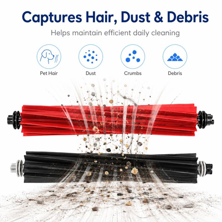 Accessori di ricambio per robot aspirapolvere Roborock Q5 Pro / Q5 Pro+ / Q8 Max / Q8 Max+, Dual Main Roller Brush, Dual Filter, Mop Pad, White Five Arm Side Brush, Black Five Arm Side Brush, Dust Bag, Activated Carbon Dust Bag