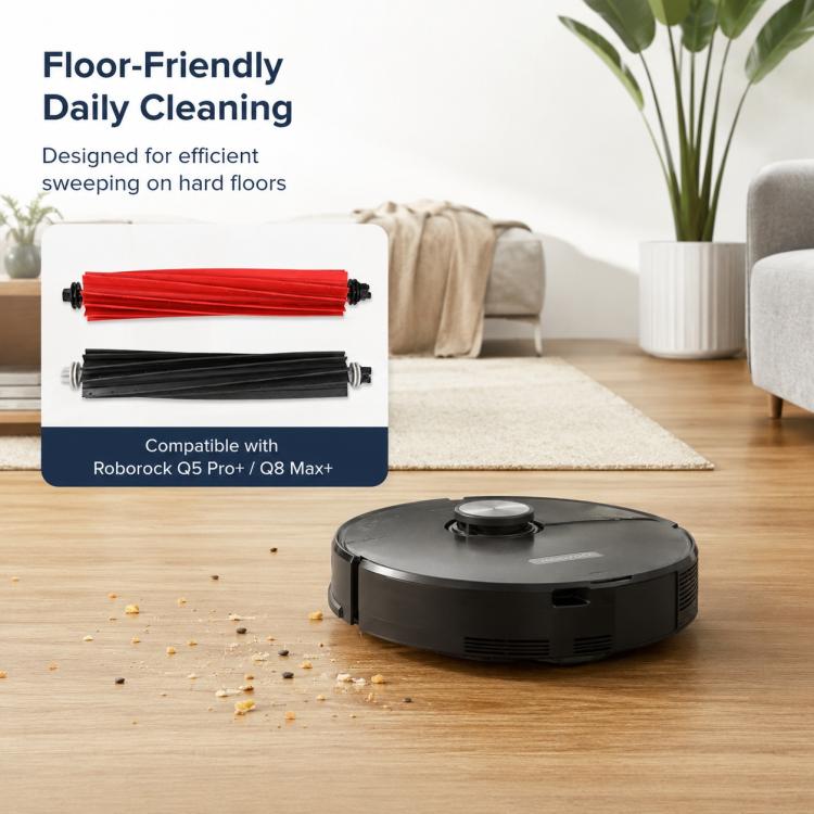 Accessori di ricambio per robot aspirapolvere Roborock Q5 Pro / Q5 Pro+ / Q8 Max / Q8 Max+, Dual Main Roller Brush, Dual Filter, Mop Pad, White Five Arm Side Brush, Black Five Arm Side Brush, Dust Bag, Activated Carbon Dust Bag