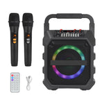 Altoparlante Bluetooth wireless portatile per esterni K6S con microfono alimentato da 2 batterie AA., with 2pcs Microphone
