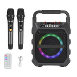 Altoparlante Bluetooth wireless portatile per esterni K6S con 2 microfoni ricaricabili, with 2pcs Rechargeable Microphones