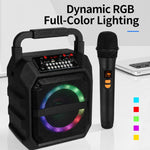 Altoparlante Bluetooth wireless portatile per esterni K6S con 2 microfoni ricaricabili, with 2pcs Rechargeable Microphones