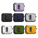 Custodia protettiva per auricolari con supporto pieghevole e texture in fibra di carbonio ispirata all'aquila., For AirPods Pro 3, For AirPods Pro 2