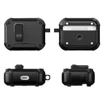 Custodia protettiva per auricolari con supporto pieghevole e texture in fibra di carbonio ispirata all'aquila., For AirPods Pro 3, For AirPods Pro 2