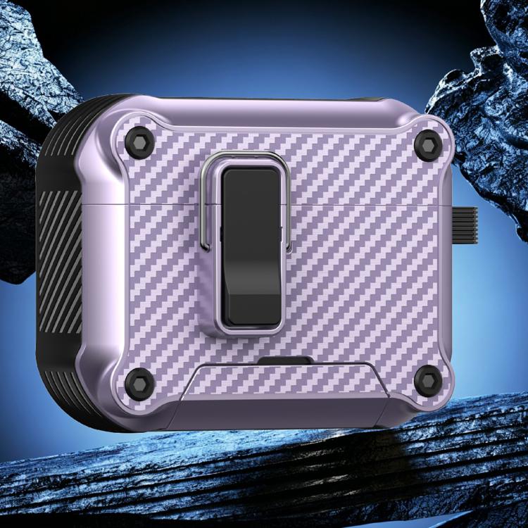 Custodia protettiva per auricolari con supporto pieghevole e texture in fibra di carbonio ispirata all'aquila., For AirPods Pro 3, For AirPods Pro 2