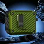 Custodia protettiva per auricolari con supporto pieghevole e texture in fibra di carbonio ispirata all'aquila., For AirPods Pro 3, For AirPods Pro 2