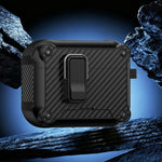 Custodia protettiva per auricolari con supporto pieghevole e texture in fibra di carbonio ispirata all'aquila., For AirPods Pro 3, For AirPods Pro 2