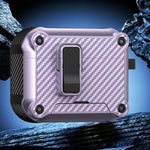Custodia protettiva per auricolari con supporto pieghevole e texture in fibra di carbonio ispirata all'aquila., For AirPods Pro 3, For AirPods Pro 2