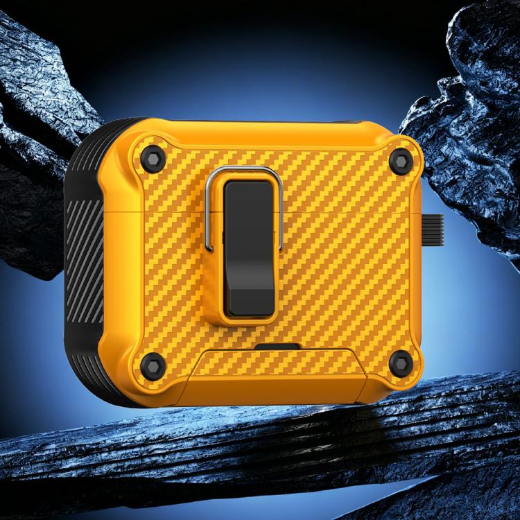 Custodia protettiva per auricolari con supporto pieghevole e texture in fibra di carbonio ispirata all'aquila., For AirPods Pro 3, For AirPods Pro 2