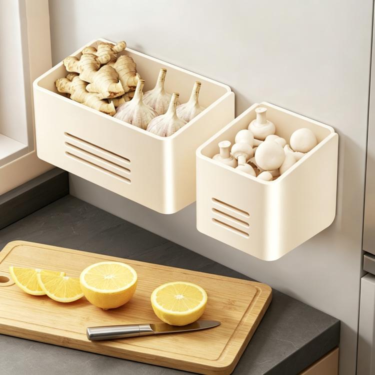 Cucina Frigorifero Scaffale magnetico senza foratura per riporre oggetti, 2pcs / Set, Large Box, Small Box