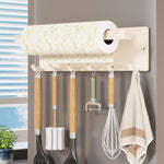 Porta rotolo di carta da cucina magnetico senza foratura con gancio