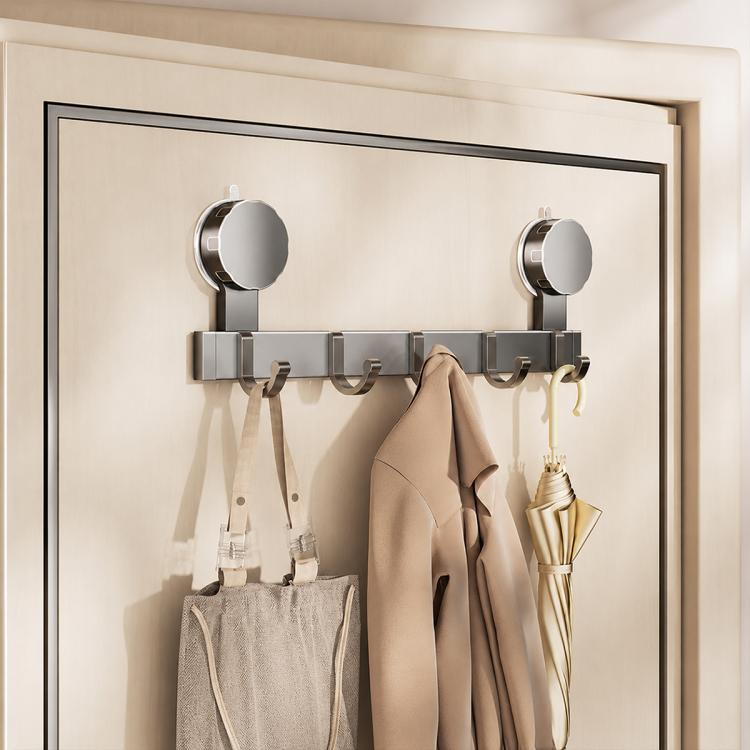 Porta senza foratura con ventose e ganci, scaffale portaoggetti, Upgraded Single Row 3-hook, Upgraded Single Row 4-hook, Upgraded Single Row 5-hook, Upgraded Single Row 6-hook, Upgraded Single Row 7-hook, Upgraded Single Row 8-hook                     ...