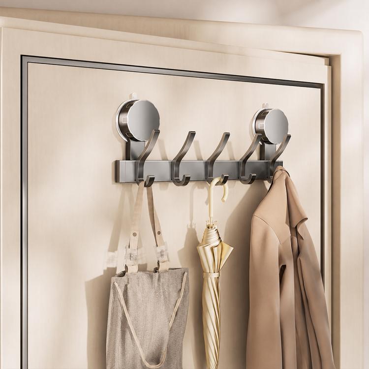 Porta senza foratura con ventose e ganci, scaffale portaoggetti, Upgraded Single Row 3-hook, Upgraded Single Row 4-hook, Upgraded Single Row 5-hook, Upgraded Single Row 6-hook, Upgraded Single Row 7-hook, Upgraded Single Row 8-hook                     ...