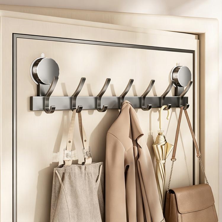 Porta senza foratura con ventose e ganci, scaffale portaoggetti, Upgraded Single Row 3-hook, Upgraded Single Row 4-hook, Upgraded Single Row 5-hook, Upgraded Single Row 6-hook, Upgraded Single Row 7-hook, Upgraded Single Row 8-hook                     ...
