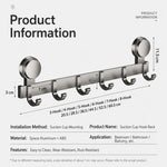 Porta senza foratura con ventose e ganci, scaffale portaoggetti, Upgraded Single Row 3-hook, Upgraded Single Row 4-hook, Upgraded Single Row 5-hook, Upgraded Single Row 6-hook, Upgraded Single Row 7-hook, Upgraded Single Row 8-hook                     ...