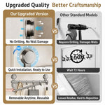 Porta senza foratura con ventose e ganci, scaffale portaoggetti, Upgraded Single Row 3-hook, Upgraded Single Row 4-hook, Upgraded Single Row 5-hook, Upgraded Single Row 6-hook, Upgraded Single Row 7-hook, Upgraded Single Row 8-hook                     ...